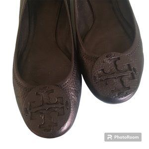 Black Ballet Flats TORY BURCH Sz 38.5 EUC lightweight, perfect for travel